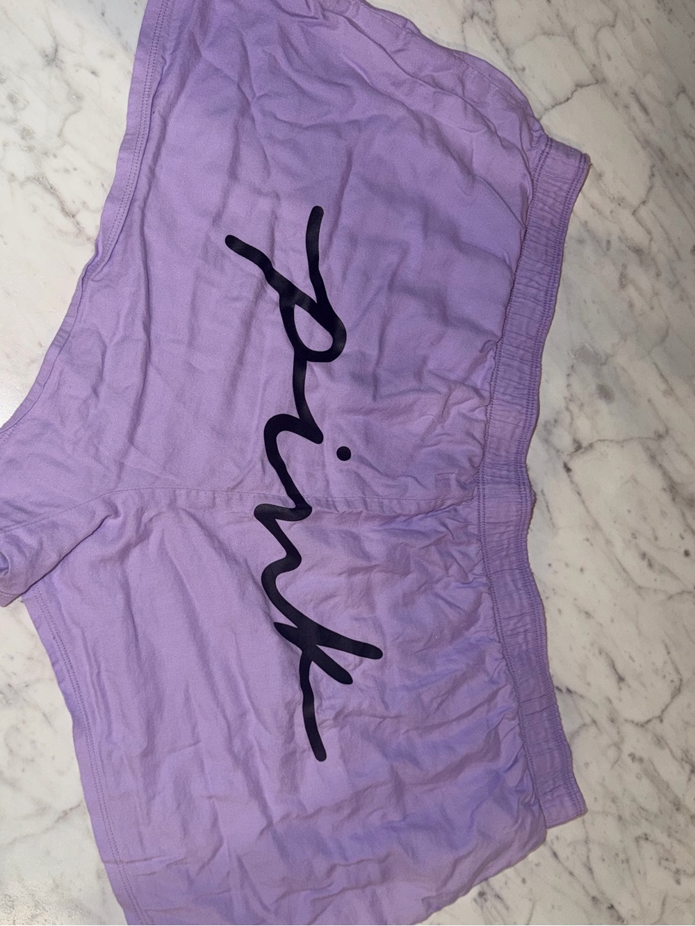 PINK Victoria's Secret Lavender Lounge Shorts with Script Waistband
